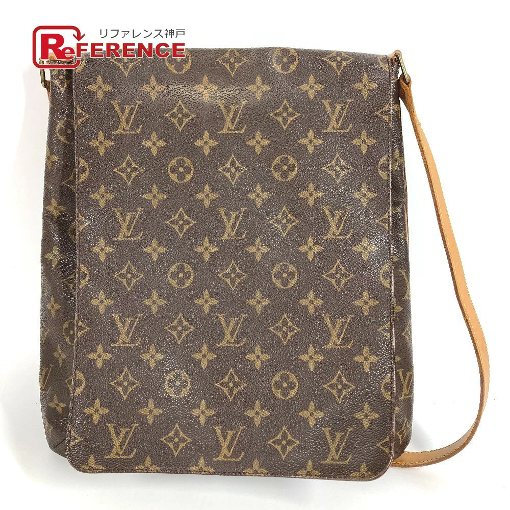 Louis Vuitton Monogram Musette Bag Flap Crossbody Shoulder Canvas Brown